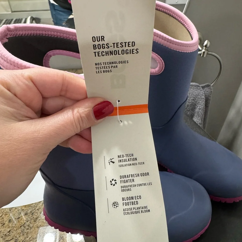 🥾🆕Bogs York Solid Waterproof Insulated Midcalf Rubber Boot Grape/Raisin, Size 5🥾